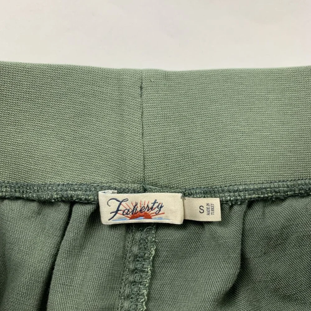 Faherty Olive Green Ankle Crop Pants